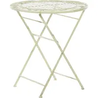 Beliani Gartentisch Hellgrün Metall Rund Klappbar 70 cm Balkon Terrasse Garten Romantisch