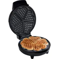Bestron Waffeleisen "AWM700S", 700 W, klassische Herzwaffeln, Antihaftbeschichtung, inkl. Rezeptvorschläge