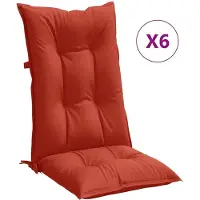 vidaXL Hochlehner-Auflagen 6 Stk. Melange Rot 120x50x7 cm Stoff