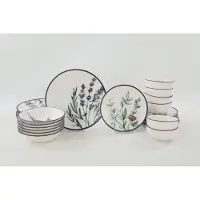 Hermia Concept , TY140524F022A29DM00MAET600, Essservices, Keramik-Geschirrset (24-teilig), Weiß, Keramik Steinzeug, 26 x 26 cm