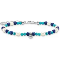 Thomas Sabo A2064-775-7-L19v Armband mit Blauen Steinen und Perlen