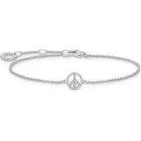 Thomas Sabo Armband Peace mit weissen Steinen silber