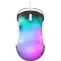 Mars Gaming MMGLOWW, rechts, Optisch, USB Typ-A, 12800 DPI, Weiß