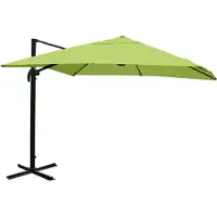 Mendler Gastronomie-Ampelschirm MCW-A96, Sonnenschirm, 3x3m (Ø4,24m) Polyester/Alu 23kg grün ohne Ständer