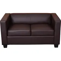 Mendler 2er Sofa Lille, Kunstleder braun
