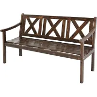 Mendler Gartenbank Mazara, Sitzbank Parkbank Holzbank, 3-Sitzer Gastro-Qualität Massiv-Holz 160cm dunkelbraun