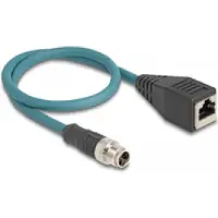 DeLOCK M12 Adapterkabel X-kodiert 8 Pin Stecker zu RJ45 Buchse 50 cm