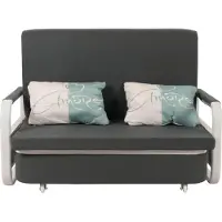 Mendler Schlafsofa MCW-M83, Schlafcouch Couch Sofa, Schlaffunktion Bettkasten Liegefläche, 130x185cm Stoff/Textil dunkelgrau