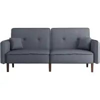 HTI Schlafsofa Amrei Grau in Leinenoptik 190x76x79 cm mit Klick-Klack-Funktion