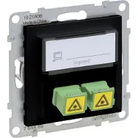Legrand SEANO SC/APC Monomode Glasfaser-Steckdose, 2 Glasfaserkabel, Duplex Adapter, Schwarz, 765389