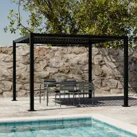 Sweeek - Bioklimatische Pergola mit Lamellendach Palace 3x3m - Schwarz
