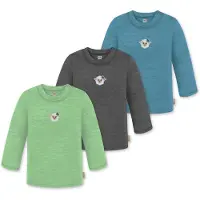 Normani 3er Pack Baby Merino Longsleeve „Taupo" - 9475