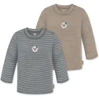 Normani 2er Pack Baby Merino Longsleeve „Taupo" - 9473