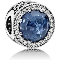 Pandora Blue Moonlight Sparkling Hearts Charm