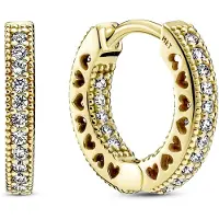 Pandora 266317C01 Damen-Ohrringe Creolen Pavé Herzen