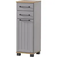 MÖBELPARTNER Unterschrank Jelda BxHxT 30.3 x 88.1 x 32.6 cm platingrau-eiche Landhaus Nachbildung