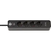 Brennenstuhl 1153240106, 1,5 m, Drinnen, IP20, Schwarz, 4 AC-Ausgänge, 240 V