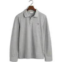 Gant für Herren. 2230 Poloshirt Pique grau (S), Lässig, Baumwolle, Langarm