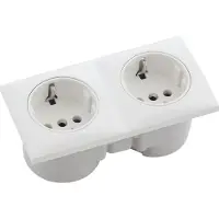 Berker Integro Flow Doppelsteckdose polarweiss glänzend, Steckdose weiss