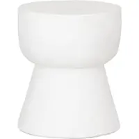 MUST Living Hocker Motto aus Faserzement, rundes Design, modern, Weiß, Ø 30 cm, für drinnen