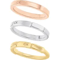 Calvin Klein 35000458 Damen Ring-Set Tricolor Soft Squares
