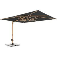 Doppler Pendelschirm 'Alu-Wood XL LED Ultra', anthrazit, ca. 400 x 300 cm