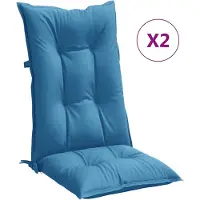 vidaXL Hochlehner-Auflagen 2 Stk. Melange Blau 120x50x7 cm Stoff