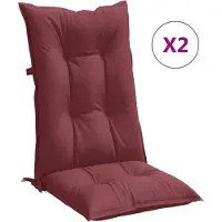 vidaXL Hochlehner-Auflagen 2 Stk. Melange Weinrot 120x50x7 cm Stoff