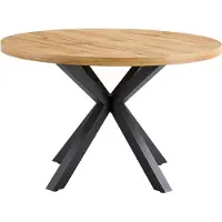 Die Möbelfundgrube Esstisch Esszimmertisch 120 cm rund Wildeiche Nachbildung - DAMIRA -