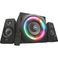 Trust Gaming GXT 629 Tytan 2.1 PC Lautsprecher mit Subwoofer, 120 W, 3,5 mm AUX Klinke, PC Boxen mit RGB LED Beleuchtung, Gaming Lautsprecher für PC, Laptop, Computer, Tablet, Smartphone - Schwarz