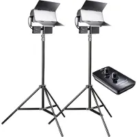 Walimex pro Sirius 160 LED 65W Daylight 2-Pack with Tripods