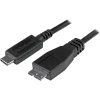 StarTech.com .com 50cm USB-C zu Micro USB-B Kabel, USB 10Gbps, Datenkabel, 3A, USB-C auf Micro-B Datenübertragungskabel, 0,5 m, USB C, Micro-USB B, USB 3.2 Gen 2 (3.1 Gen 2), Stecker/Stecker, Schwarz