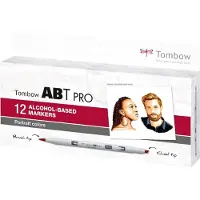 Tombow ABT Pro, 12 Stück(e), Mehrfarben, Meißel-/Bürstenspitze, Rund, Tinte auf Alkoholbasis, Box