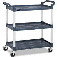 Royal Catering Expondo Servierwagen - Kunststoff / Aluminium - 3 Borde - Ablagen: 85 x 50 cm - 150 kg - grau -