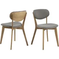 Ebuy24 Esszimmerstuhl Minsk grau gepolstert Holz beine modern klassisch Polsterstuhl