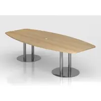 Hjh OFFICE PRO KARAT S 28 C - Karat Eiche mit Säulenfuß/Chrom 280 x 130