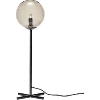 Hubsch Tischlampe aus schwarzem Metall mit Rauchglas