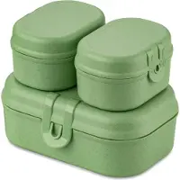 Koziol Brotdose Koziol Bio-Circulair Pascal Mini Nature Leaf Green (3-Stück)