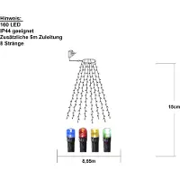 Star Trading LED-Weihnachtsbaumbeleuchtung - 2 Meter - RGB - 160 Leds