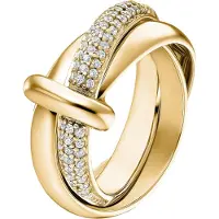 Jette Damen-Damenring 925er Silber 62 Zirkonia Jette Gelbgold