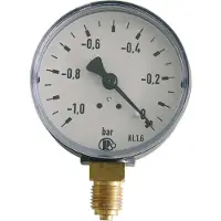 RIEGLER Standardmanometer, Kunststoffgeh., G 1/4 unten, -1/0,0 bar, Ø 63