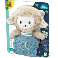 SES Creative Tiny Talents 13155 Sleepy Schaf, Glow in the Dark Kuscheltier, Sicher für Babys, Spielzeug-Schaf