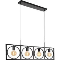 Lucide Einzigartige Pendellampe Suus Black 4-Lights