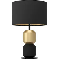 Eglo Laurignano Tischleuchte, schwarz/gold - EGLO , Laurignano, Schwarz, für Wohnzimmer, Stoff / Textil, Modern