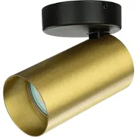 Licht-Erlebnisse Kleiner Deckenstrahler Messing H:13cm GU10 elegant vielseitig COLENE Deckenlampe Spot Flur