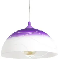 Licht-Erlebnisse Hängelampe Weiß Lila Ø 30 cm E27 Küche Esstisch Glas Pendelleuchte