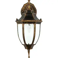 Licht-Erlebnisse Außenwandlampe Terrasse Garten IP44 Kupfer E27 Glas Aluminium Rustikal Wandlampe außen