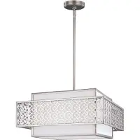 Elstead Lighting Elstead Kenney Hängeleuchte E27 3-fach Sonnenaufgang Silber
