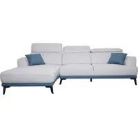 Mendler Sofa MCW-G44, Couch Ecksofa L-Form 3-Sitzer, Liegefläche Nosagfederung Taschenfederkern verstellbar 277cm links, hellgrau