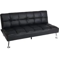Mendler Sofa MCW-K21, Klappsofa Couch Schlafsofa, Nosagfederung Schlaffunktion Liegefläche 181x107cm Kunstleder, schwarz